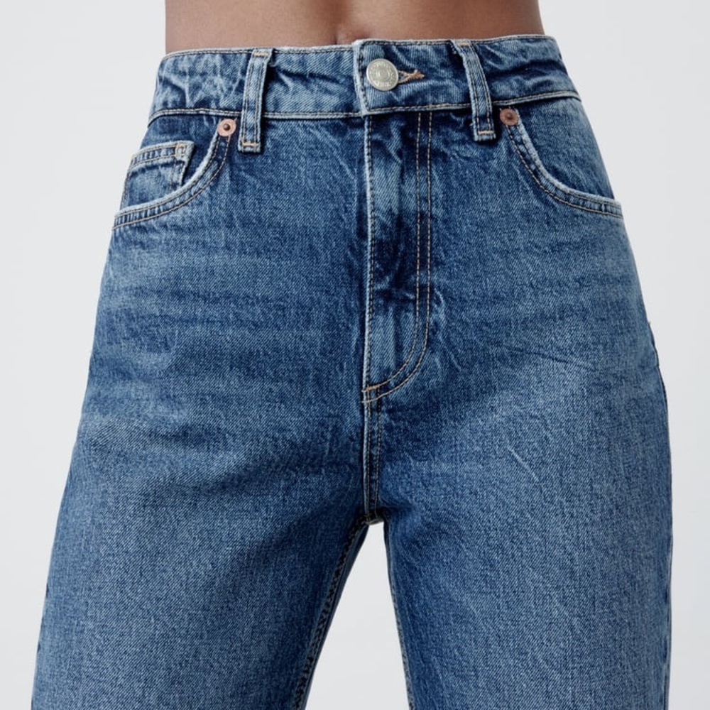 NWT ZARA High Rise Skinny Jeans - Med Blue (25)
